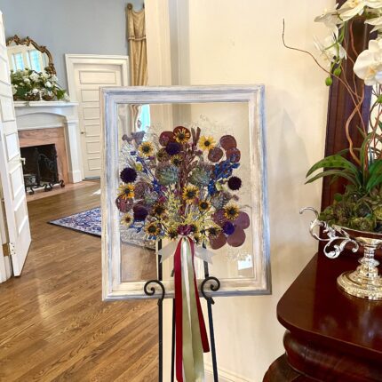 A picture frame with flowers in it